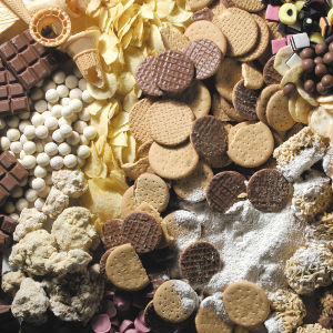 Starch-rich foodstuffs including biscuits, bread, cakes, crisps, confectionery and breakfast cereals can be recovered, reprocessed and converted into high quality animal feeds.